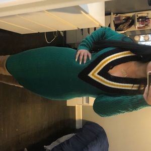 Forest Green Long Sleeve Sweater Dress.